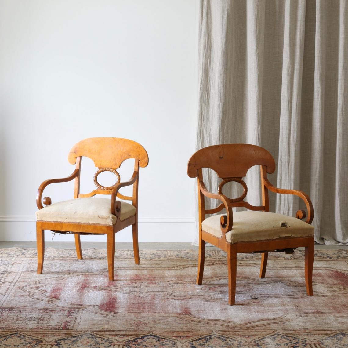 Swedish Biedermeier Armchairs